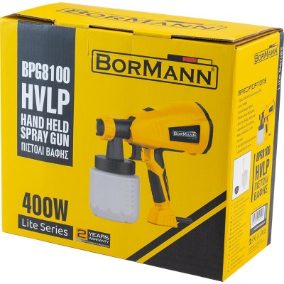 ΠΙΣΤΟΛΙ ΒΑΦΗΣ ΗΛΕΚΤΡΙΚΟ HVLP 400W, 800ml BORMANN Lite